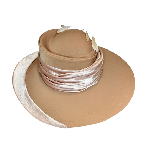 BEN MARC WIDE BRIM DERBY/CHURCH OLD MONEY GLAM SOPHISTICATED HANDMADE HAT.RARE - Picture 4 of 9